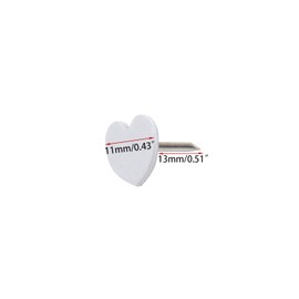 Woogim 100PCS Heart-Shaped Multicolor Thumb Tacks Iron Push Pins for Corkboard, Poster,Bulletin Board (White)