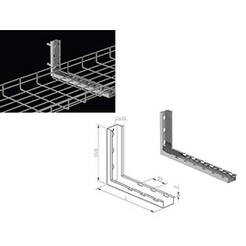 Kable Kontrol L Type Bracket â 12â Width â Chrome | Wall Support Brackets | Zinc Plated Steel | UL Certified | NEC Approved | Cable Management Tray | Cable Basket