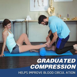 2 Pairs Compression Stockings for Women & Men, Thigh High Length 15-20mmHg Graduated Compression Socks for Nursing Sports Varicose Veins, Dot Top, Open Toe, Mix,4XL