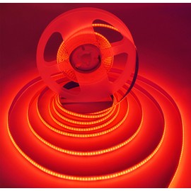 HAASHADA COB Strip Lights，DC12V 16.4ft/5m Super Bright Dimmable 32000LM LED Light Strips, High Density Non-Waterproof 1600 LEDs Ribbon Light, More Evener Lighting Than SMD Strip Lights (Red)