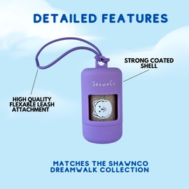 ShawnCo Dream Bag's Holder- Dog Poop Bag Holder with 1 Roll of 15 Bags, Premium, Durable and Leakproof Bags (Icy Lilac)