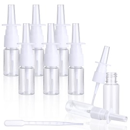 Giantree 6 Stücke Nasenspray Flasche Nasensprühflasche, 10ml Nachfüllbare Zerstäuber mit 1 Tropfer Nasenspray Flasche Leer Kunststoff Nasenzerstäuber Feiner Sprühnebel Nasensprayflasche Sprühflasche