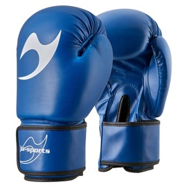 Ju-Sports Boxing Gloves 12 oz Training Blue I PU Synthetic Leather Boxing Glove with Attached Thumb & Velcro I Box Glove for Men & Women