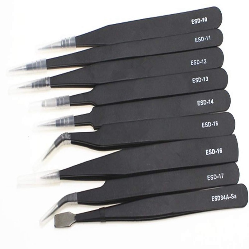 9 in 1 Precision ESD Tweezers Set for Craft Electronics,