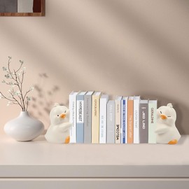 Liebemode Cute Hug Ducks Decorative Bookends, Creative Resin Book Holders Duck Figurines Book Ends for Shelves Home Office Desk Bookshelf Decor