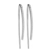 ZARD Cubic Zirconia Curved Bar Hook Threader Earrings in Sterling Silver Plate