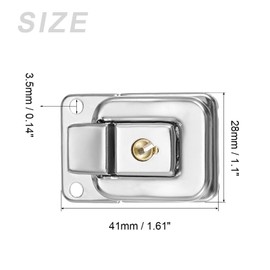 METALLIXITY Toggle Catch Lock (41mm x 28mm), Iron Hasp Latches - for Cabinets Boxes Suitcases, Silver Tone