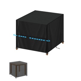 SIMPHAUS Cover Garden Table Cover Garden Furniture Table Fire Pit Cover Fire Bowl Weatherproof Table Tarpaulin Garden Furniture Waterproof 420D Oxford Fabric 80 x 80 x 80 cm
