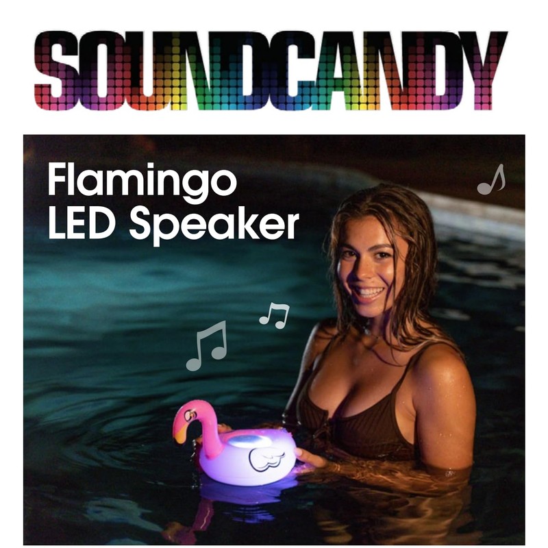 SoundCandy Floating LED Flamingo Speaker with Bluetooth