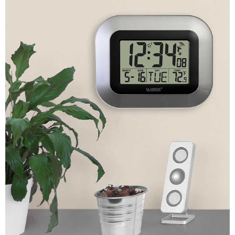 La Crosse Technology WT-8005U-S Atomic Digital Wall Clock with Indoor