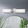 Emak Modern Brushed Nickel Bathroom Light Fixtures, 2-Light Vanity Lights