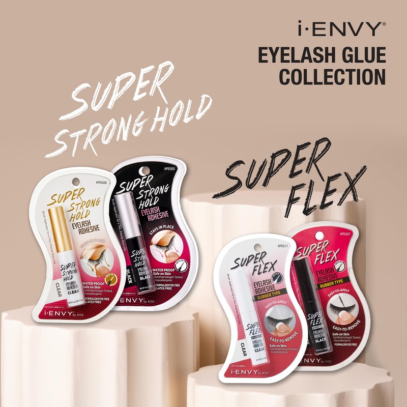i•ENVY Super Strong Hold Eyelash Adhesive, Waterproof, 48-Hour Long-Lasting Lash