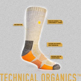 Work Boot Socks - Heavy Duty All Day Support Climate Moderating Merino Wool Boot Socks - Socks for Men and Women (3 Pack Marled Tan, Medium)