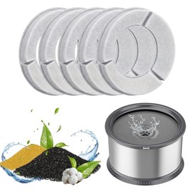 5PCS Replacement Filters for 4.5L/1.2Gal and 6.5L/1.6 Gal Dog Water Bowl