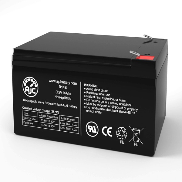 AJC Battery Brand Replacement for Werker WKDC12-14F2 12V 14Ah Sealed Lead Acid Battery - This is an AJC Brand Replacement