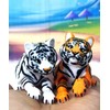 2pcs 3D Printed Tiger, Animal Creature Flexible Tiger Toys, 6.5
