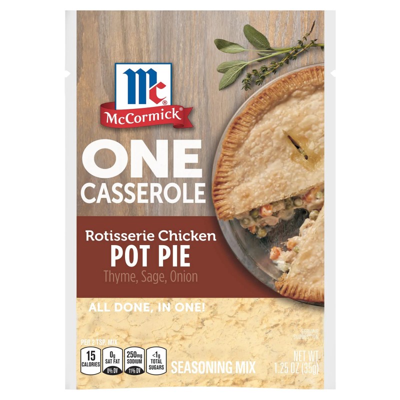 McCormick One Casserole Rotisserie Chicken Pot Pie Seasoning Mix, 1.25