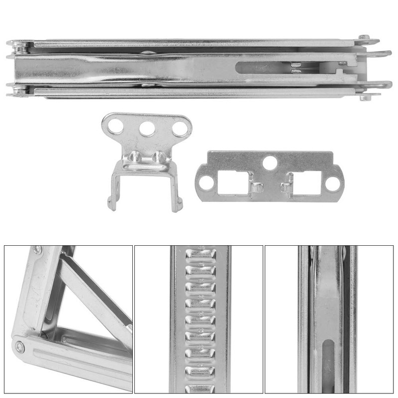 Multi-Level Folding Hinge, Zinc Alloy and Iron, Silver, 0-70 Degree