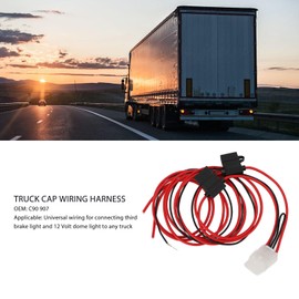 Truck Cap Wiring Harness, C90-907 Wire Harness with Easy Installation, Enhanced Safety Truck Cap Wiring Harness for Third Brake Light and 12 Volt Dome Light