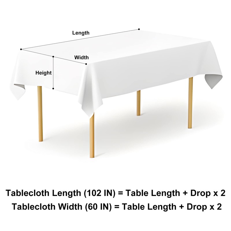misaya Rectangle Waterproof Vinyl Table Cloth, Flannel Backed Tablecloth, Wipeable