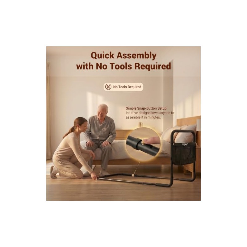 Bed Rails for Elderly Adults, Adjustable Bed Guard & Assist