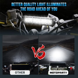 Motoparty - Barra de luz LED para KLX110 CRF110 TTR110 YZ250F, compatible con la mayoría de manillares de 7/8 pulgadas, 60 W con cargador de enchufe USB