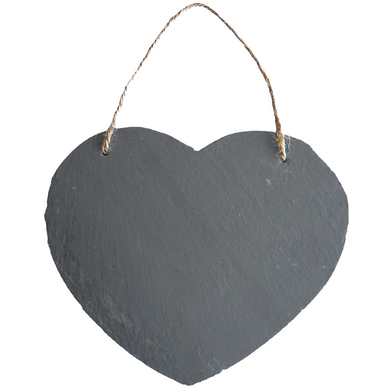 Slate Heart for Hanging Large Approx. 20 cm Door Sign