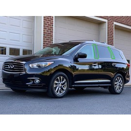 Rvinyl Pillar Post Window Trim Compatible with Infiniti QX60 2014-2020 - Gloss (Black)