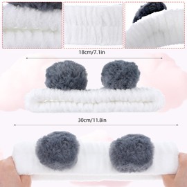 Pack of 4 Hairbands, Make-Up, Cute Animal Face Washing Headband, Soft Coral Fleece Hair Band, Cosmetics, Spa Headband, Makeup Headband, Elastic Headband for Women, Sports, Beauty, Skin Care