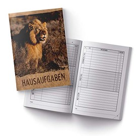 itenga Homework Book Lion DIN A5 96 Pages School Supplies My Homework for Primary School Community School Realschule Gymnasium