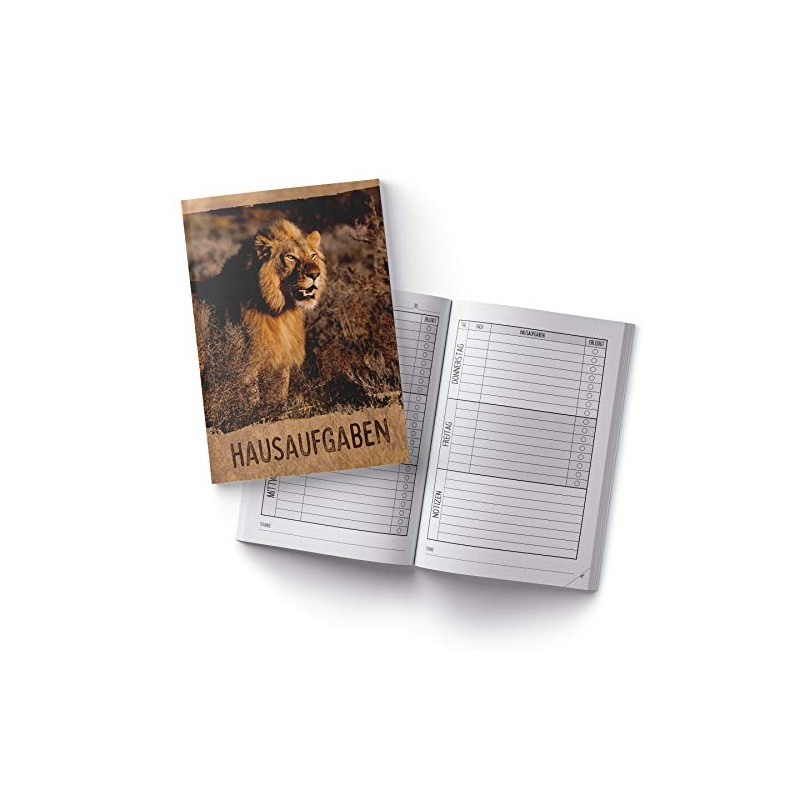 itenga Homework Book Lion DIN A5 96 Pages School Supplies