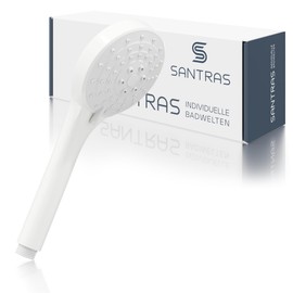 SANTRAS® Hand Held Shower Head with Triple Adjustable Shower Head in White