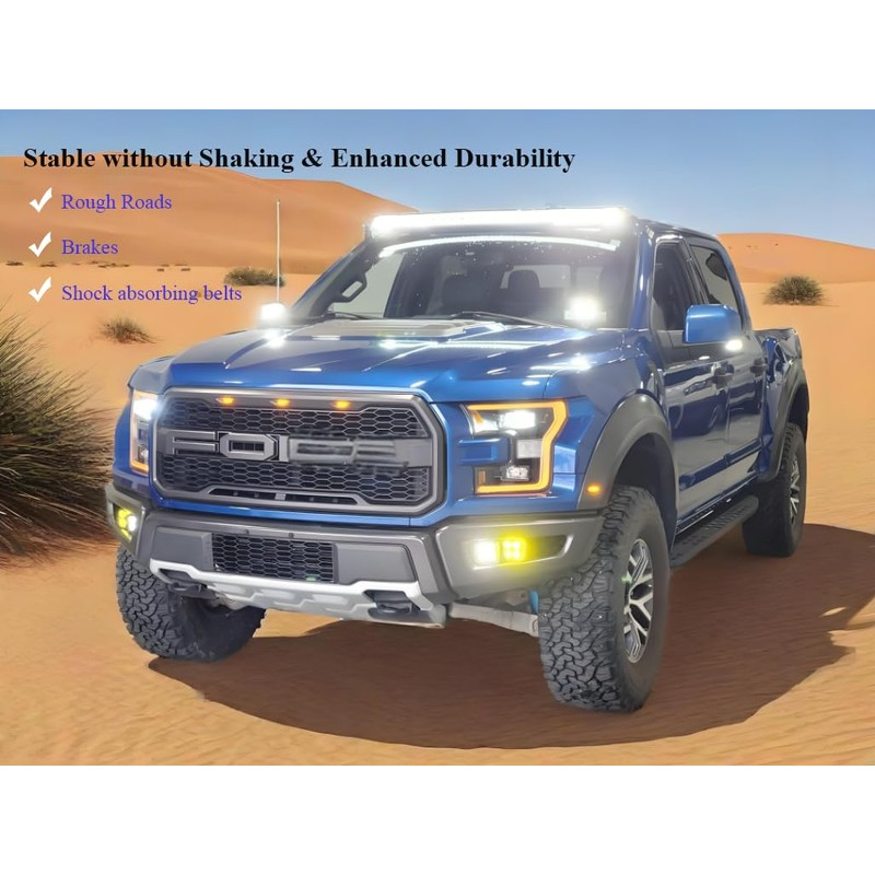 Teurroie Hood Hinges Ditch Work Light Brackets for Ford F150