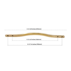 Caybo 5 Pack Hardware 6.2-inch (160 mm) or 12 7.5-inch (192 mm) Center-to-Center Brushed Gold Modern Arched Cabinet and Drawer Pull Handle for Kitchen, Bathroom, and Furniture