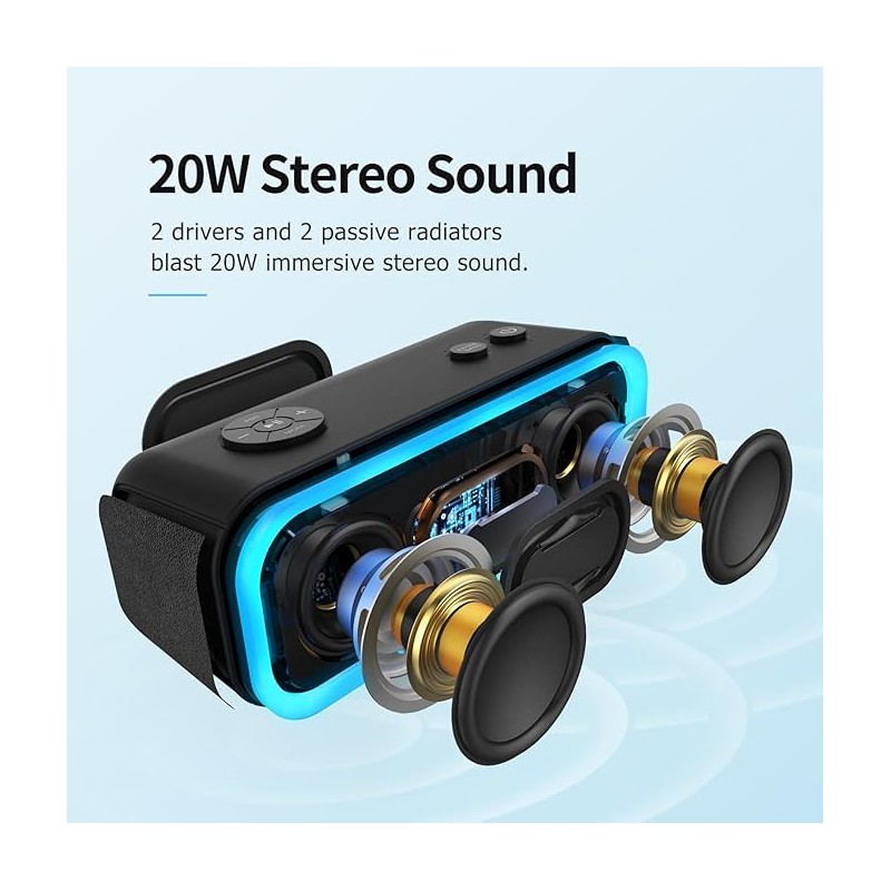 DOSS SoundBox Pro Bluetooth Speaker, 20W Stereo Sound, Active Extra