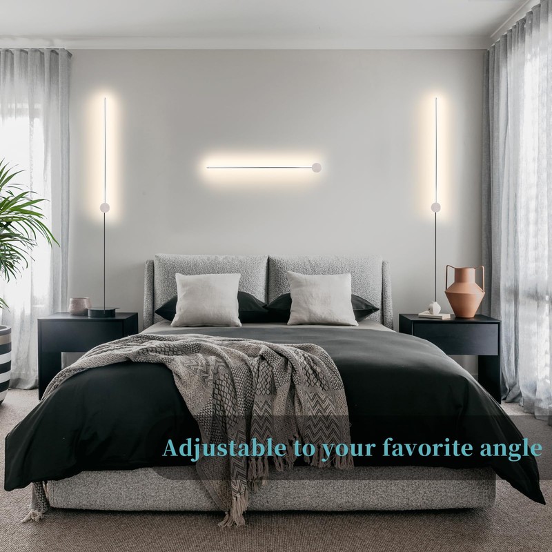 KELUOLY Modern LED Plug in Wall Sconces Set of Two,Chrome