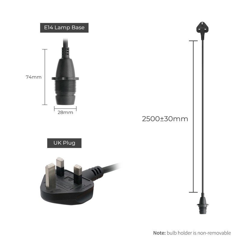 FIRMERST Outdoor Pendant Light Fitting with Plug, E14 Lamp holder