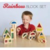 Agirlgle Wood Building Blocks Set for Kids 24 Pcs Rainbow
