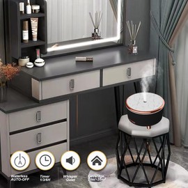 Diffusers for Essential Oils Large Room Humidifier, 500ml Aromatherapy Diffuser Cool Mist Humidifier with Remote Control,7 Colors Lights & 3 Mist Mode Waterless Auto Off for Women Office Home Black