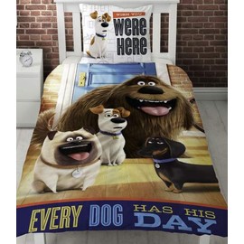 Secret Life of Pets Hounds Single Panel Duvet Cover Bed Set Every Dog Has His Day!