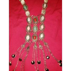 Unbranded Southwestern Stone Statement Necklace Faux Turquoise Western Boho ~ SUPER CUTE!