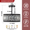 3-Light Crystal Ceiling Light, Black Semi Flush Mount Ceiling Lighting