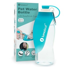 LumoLeaf Botella de Agua portátil para Paseos para Perros, dispensador de Agua con comedero Plegable de Hoja, Botella de Viaje Ligera para Perros pequeños y medianos (590 ml)