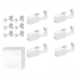 Aucuu 6 Pack Disposable Ear Piercing Gun, Painless Disposable Self Ear Piercing Kit, Safety Asepsis Earring Ear Stud Gun Kit Tool with 6 Ear Studs for Girls Women Men, White