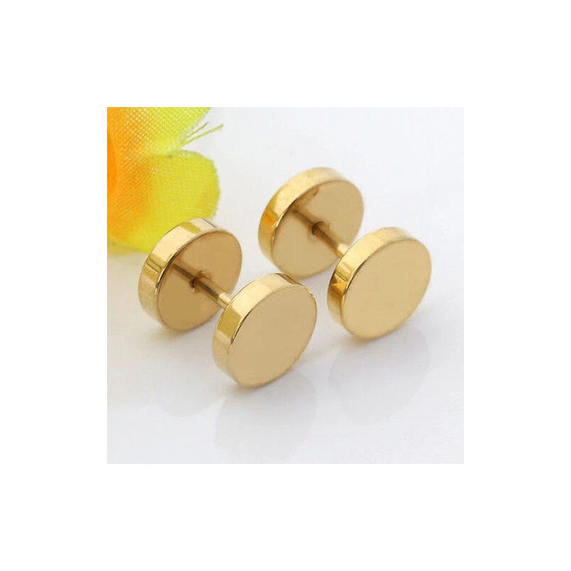 Unbranded 2X Stud Earrings Flat Circle Piercing Dot Earrings Stainless