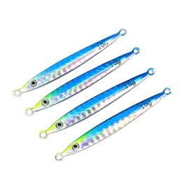 [A ZON] Metal Jig Sayori Slim Long Asymmetric Light Shore Jig 0.4 oz (10 g) 0.5 oz (15 g) 20 g 25 g 30 g 40 g No Hook (G Blue 4 pcs, 0.4 oz (10 g)