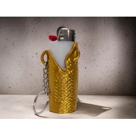BIC Golden Snake Lighter Case Keychain (Fits Plain Reg Size BIC Lighters)