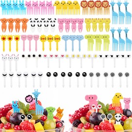 SevenFish 120pcs Animal Food Picks for Kids, Cute Cartoon Animal Fruit Picks Fork Mini Toothpicks Sticks for Kids Children Lunch Bento Fruit Dessert Pastry