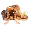Nativity Scene Set Carved Inside on an Olive Tree Branch