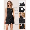 Fisoew Womens Tennis Dress Built in Shorts Sleeveless Tie Waist